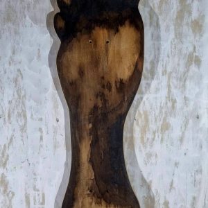 Planche de skate en forme de pied, empreinte peinte à la main au brou de noix